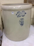 Lg. 20 Gal Crock Front Marked Whitehall