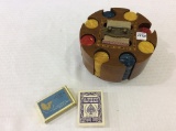 Vintage Poker Chip Set w/ Playing Cards