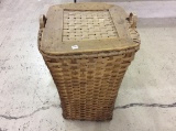 Lg. Vintage Woven Basket w/ Lid & Handles