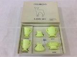 Children's Glass Lamb Set by Boyd's Glass