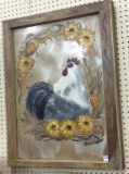 Lg. Wood Framed Chicken Painted