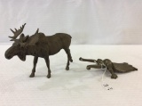 Lot of 2 Including Iron Moose Figure