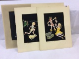 Lot of 4 Humorous Unframed Children's Prints