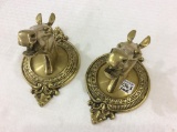 Pair of Wall Hanging Brass Horse Heads