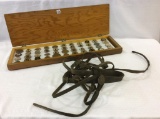 Wood Box w/ Collection of 40 Vintage Bridle