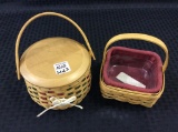 Lot of 2 Sm. Longaberger Baskets Including