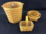 Lot of 3 Various Longaberger Baskets