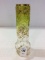 Tall Moser Vase-Clear to Green w/ Gold Enamel