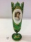 Green Moser Portrait Vase w/ Gold Tree Decoration