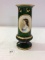 Emerald Green & Gold Moser Portrait Vase