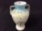 Blue & White Cased Glass Dbl Handle Vase