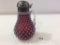 Cranberry Opalescent Hobnail Syrup Pitcher