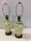 Matched Pair of Aladdin Alacite Green & White