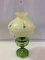 Green Glass Aladdin Kerosene Lamp Base