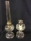 Lot of 2 Clear Glass Aladdin Bases-One w/