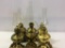 Lot of 6 Various Brass Pedestal & Kerosene