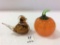 Pair of Art Glass Pieces Including Pumpkin