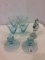 Group of LIght Blue Glassware Including