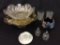 Lot of 8 Glassware & Silver Plate Pieces