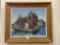 Framed Ship Yard Painting Signed