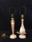 Lot of 2 Aladdin Alacite Pink Electric Lamps