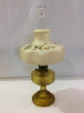 Aladdin Amber Glass Kerosene Lamp w/