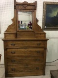 Four Drawer Dresser w/ Hanky Boxes & Mirror