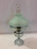 Light Blue Aladdin Kerosene Lamp w/ Clear Chimney