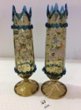 Beautiful Matched Pair of Moser Pedestal Vases-