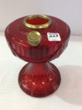 Red Glass Aladdin Kerosene Lamp Base