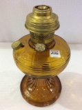 Amber Glass Aladdin Kerosene Lamp Base