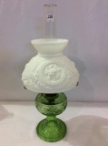 Green Glass Aladdin Kerosene Lamp Base
