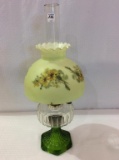 Green & Clear Glass Aladdin Kerosene Lamp Base