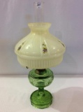 Green Glass Aladdin Kerosene Lamp Base