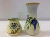 Lot of 2 Floral Decorated Vases