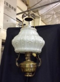 Hanging Electrified Aladdin Lamp w/ White Shade