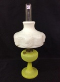 Aladdin Vaseline Glass Kerosene Lamp w/