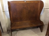 Lg. Antique Amish Design High Back Bench