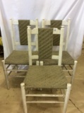 Lot of 3 White Painted Wood Chairs w/