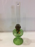 Green Glass Aladdin Kerosene Lamp w/