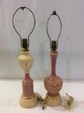 Lot of 2 Pink Aladdin Alacite Electrified Lamp