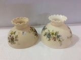 Lot of 2 Light Pink Floral Decorated Lamp