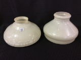 Lot of 2 White Glass Lamp Shades