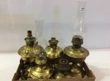 Lot of 5 Various Brass Kerosene & Electrified