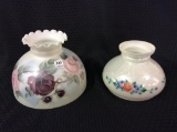 Lot of 2 Floral Decorated Lamp Shades Including