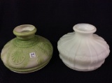 Lot of 2 Glass Lamp Shades Including