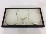 Lot of 3 Various Sterling Silver Slide Necklaces