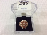 Ladies Sterling Silver Ring w/ Orange