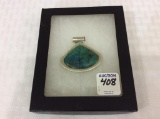 Ladies Sterling Silver Pendant w/ Turquoise Stone