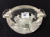 Joe Rice-1992 White Floral Decorated Art Glass